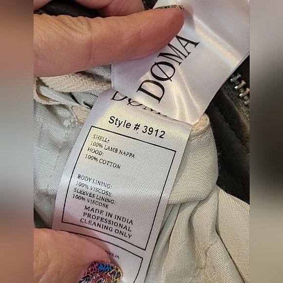 DOMA Goat Leather Moto Biker Jacket, Distressed Multi Zipper Closure | L - Picture 11 of 16